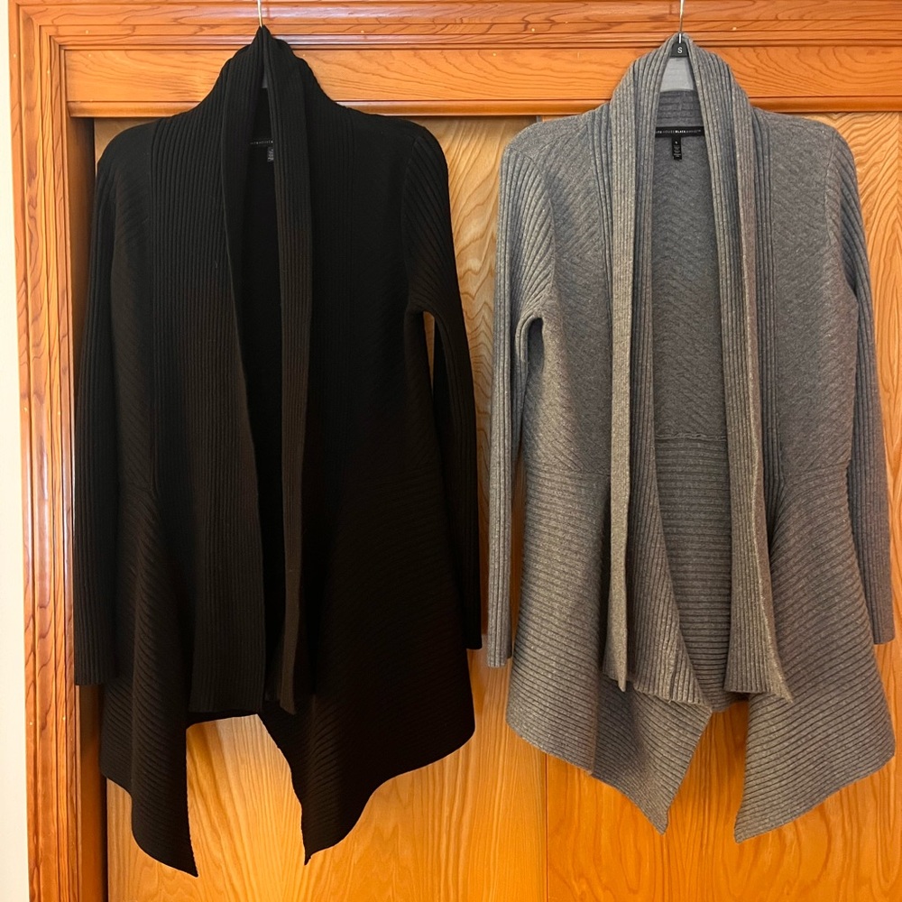 BLACK HOUSE WHITE MARLEK Women's Open Front ribbed Cardigan Sweaters.